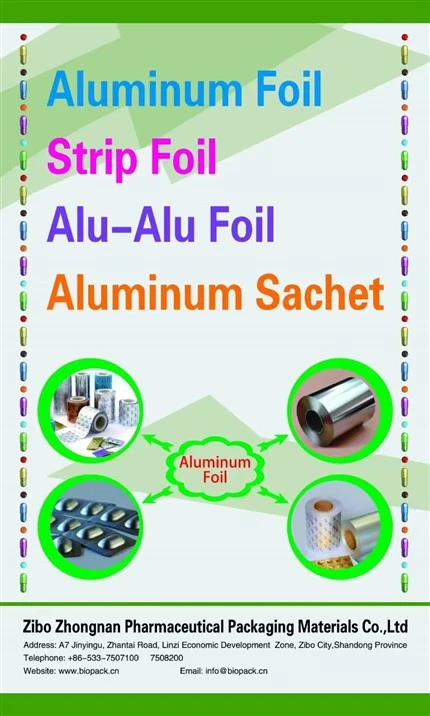 Alyuminiy folga farmatsevtika qadoqlash materiallari Alu-Alu folga qadoqlash sanoati
